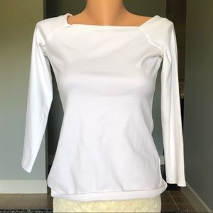 J crew white Boatneck long sleeve tee size small